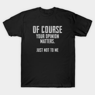 Of Course your opinion matters. Just not to me T-Shirt
